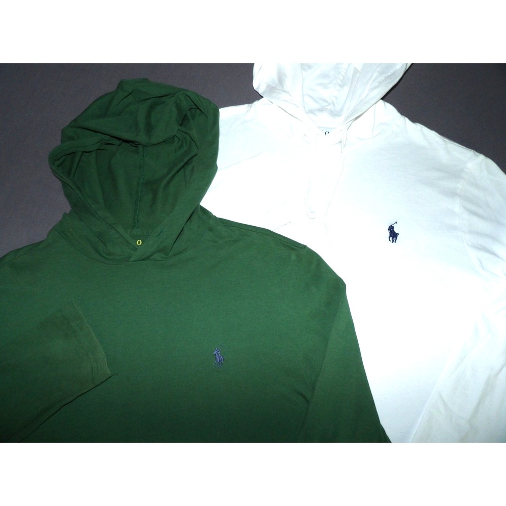 Lot of 2~ Polo Ralph Lauren Long Sleeved Cotton Hoodie T-Shirts Men's Small